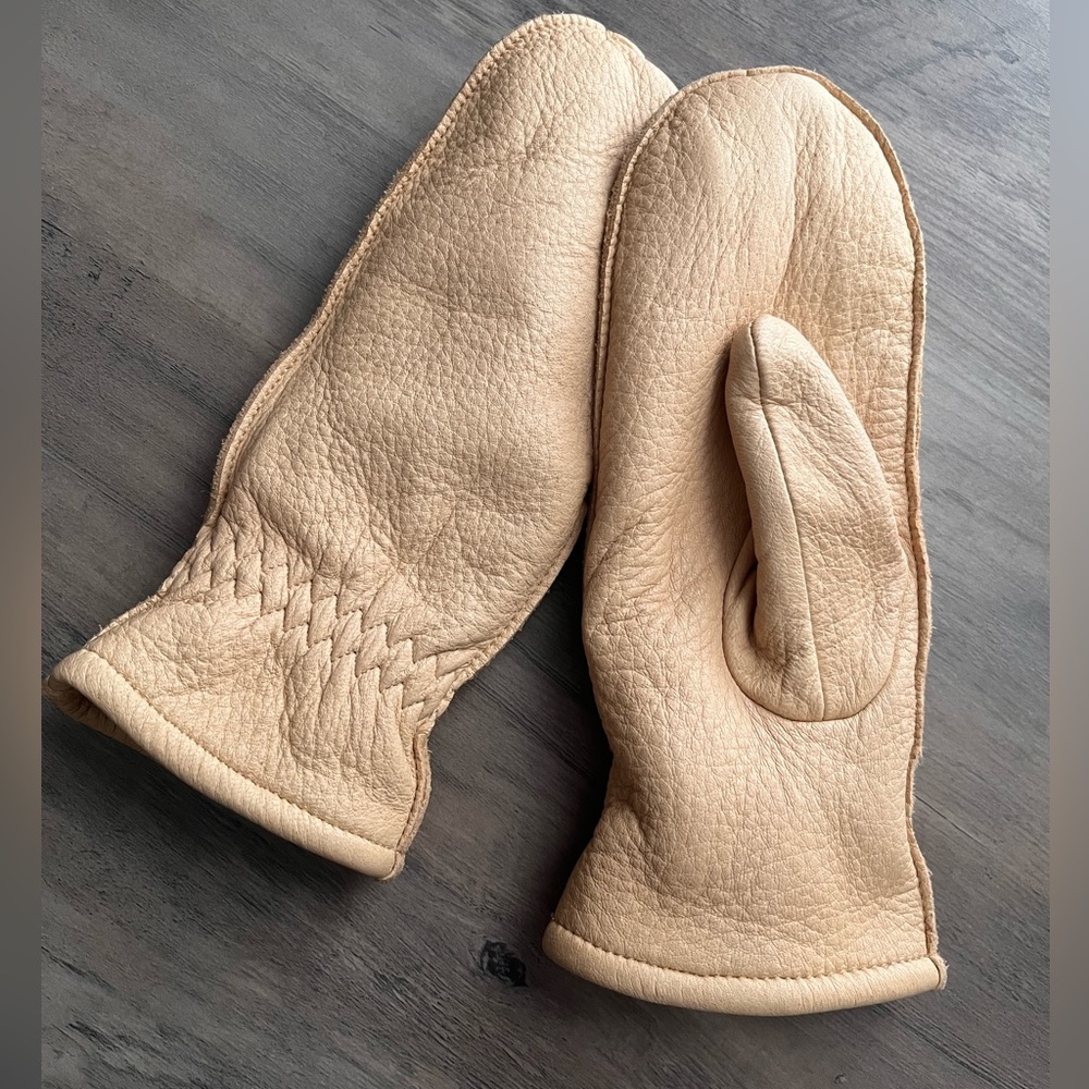🌼 3 for $20 Pratt and Hart Deerskin Leather Mittens with Finger Liners